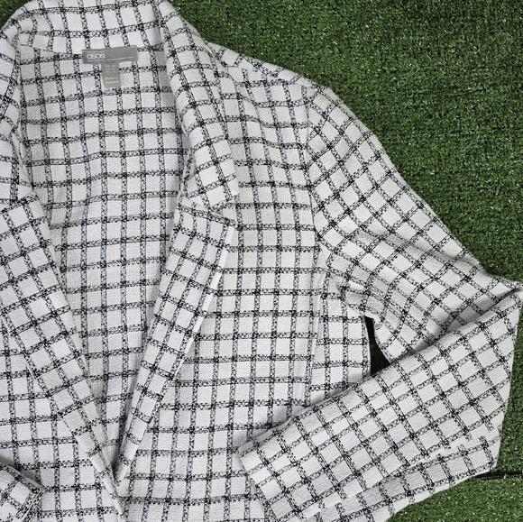 ASOS | OVERSIZED SINGLE BUTTON TWEED KNIT CASUAL BLAZER -NWOT! - Picture 6 of 16